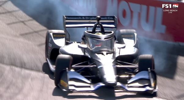 indy44's tweet image. Palou locked up and still went #P1 #IndyCar #GPLongBeach