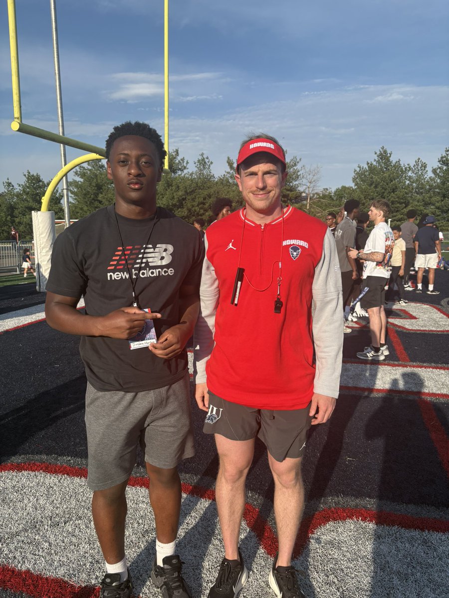 JordanHorsey27's tweet photo. I had a very exciting time today at Howard University’s spring game! Thank you coach @tmorris301 for having me out! @AlWaters15 @EHScoach55 @_THE_FIELDHOUSE @coachnickgould https://t.co/z2ZMfGJiRn