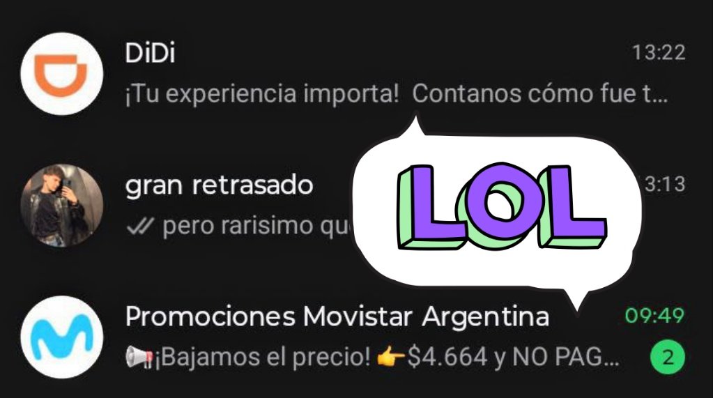 sabes que estás en la lona y qe odias a todos cuando tu wsp se ve asi