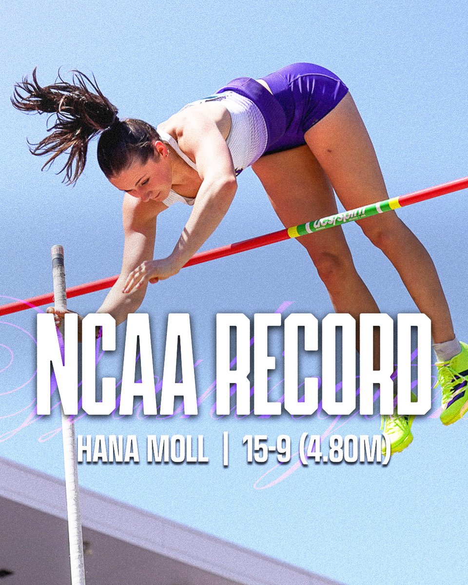 UWTrack's tweet image. 𝑵𝒆𝒘 𝑺𝒆𝒂𝒔𝒐𝒏, 𝑵𝒆𝒘 𝑹𝒆𝒄𝒐𝒓𝒅

Hana Moll breaks her own @NCAATrackField Outdoor Record at the Mt. SAC Relays today with a clearance of 15-feet, 9-inches.

The reigning National Champion now owns the two highest outdoor makes in collegiate history.

#PoleVaultU
