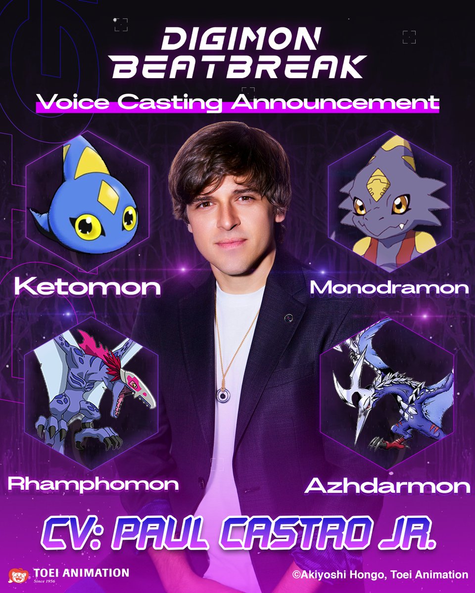 If you've been watching『DIGIMON BEATBREAK』, I've had a blast voicing all the evolutions of Monodramon: Ketomon, Rhamphomon and Azhdarmon. 

Check out the new dub episodes on Crunchyroll! #DIGIMON #BEATBREAK #ビートブレイク #DIGIMONBEATBREAK

🎨by <a href="/EdoNinjaZ/">Edo 🍃</a>