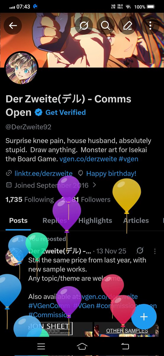 Der Zweite(デル) - Comms Open tweet media