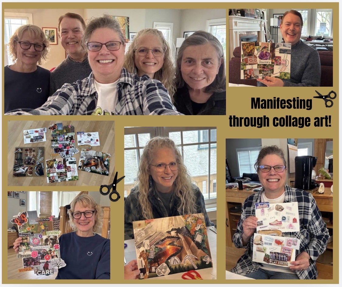 LouiseMAamodt's tweet image. Great workshop today by Kristin Johnson! We created collage art related to specific manuscripts in progress. Mine motivated me to power through a tricky spot. Onward! ✂️ ✍️ 📚 #WritingCommunity #KidLit