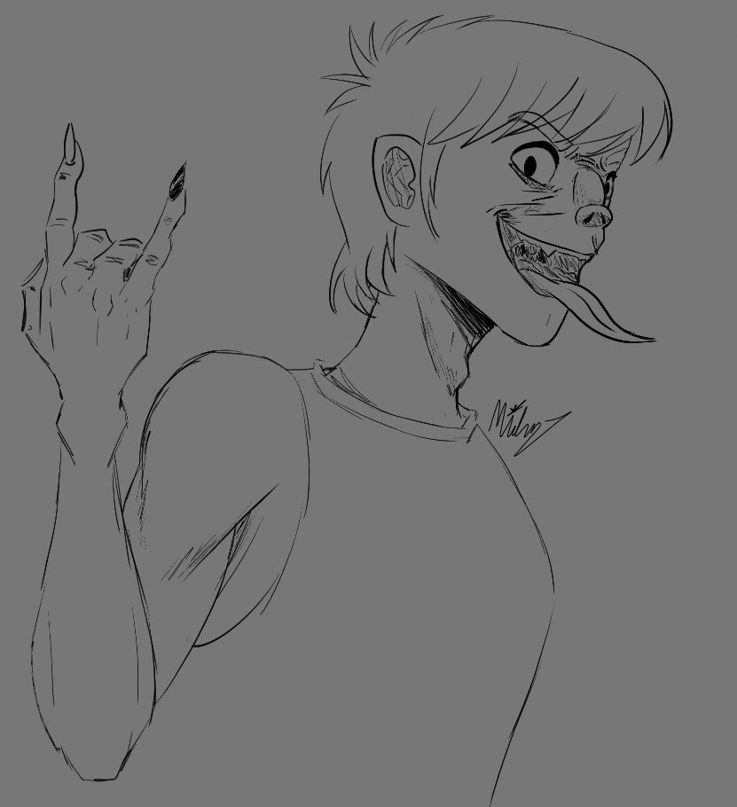 helloooo murdoc fans may i offer you a warm up sketch in these trying times