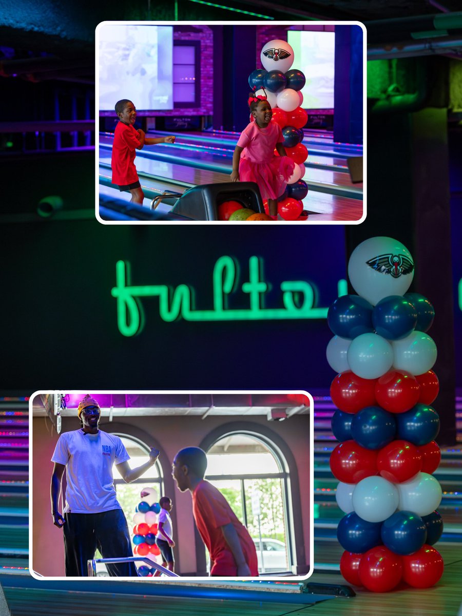 PelicansNBA's tweet photo. A man of impact.

Herb Jones invited 15 single-parent families out for a night of fun at @FultonAlley and extended a helping hand towards meeting needs like gas and groceries 🫶 https://t.co/iN5HhHRToY
