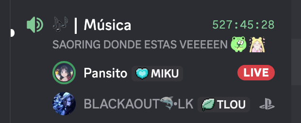 Saorinng, dónde estás? vennn — atte. vc 527 horas