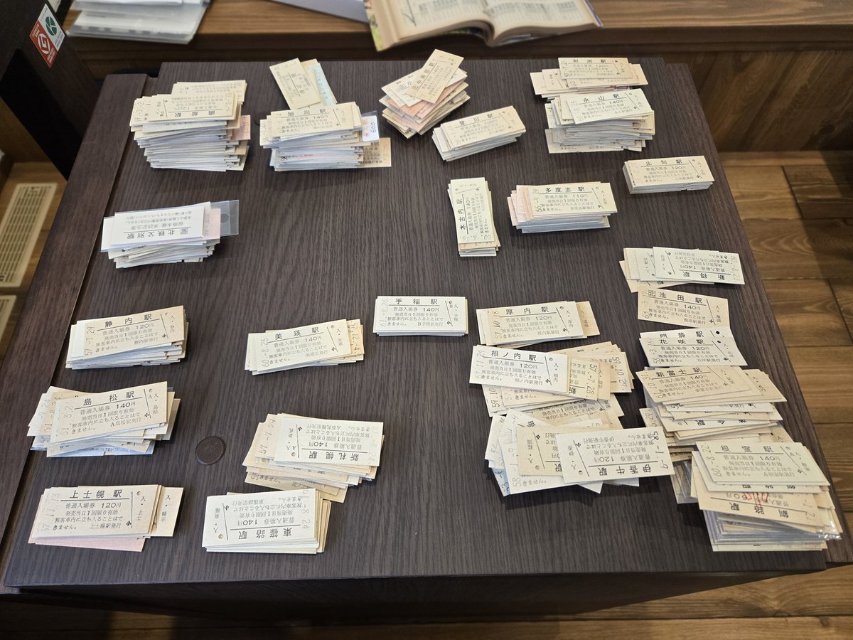 新しいエド券用ホルダーが手に入ったので硬券入場券の整理を始めてる 