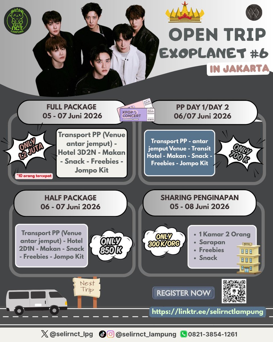 TRIP KONSER KPOP LAMPUNG - JKT || OPEN TRIP EXO tweet media