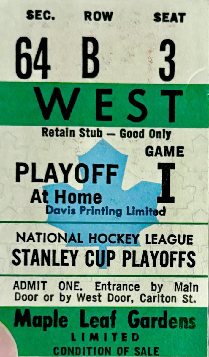 Berger_BYTES's tweet image. Maple Leaf Gardens ticket stub from Game 3 of the #Leafs / #Flyers #StanleyCup quarterfinal in 1976, taking place 50 years ago this week. #Philadelphia #Toronto #LeafsForever