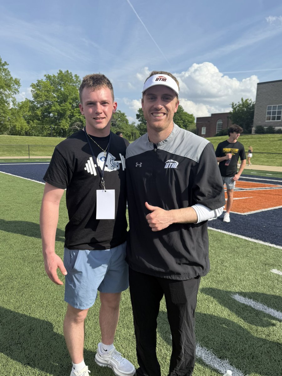 SawyerHarsh12's tweet photo. So thankful for the opportunity to attend @UTM_FOOTBALL Junior Day! Had great conversations with @CoachModelski and Coach @nickcochran. Thank you @CoachLeno_UTM for the invite. @CoachGlass70 @Coach_JSimpson @qhsfootball @RLittle_3 @Awg7v7 @PrepRedzoneIL @ChrisDuerr @SchuckSports @EDGYTIM @247recruiting @CentralILSports @CSAPrepStar