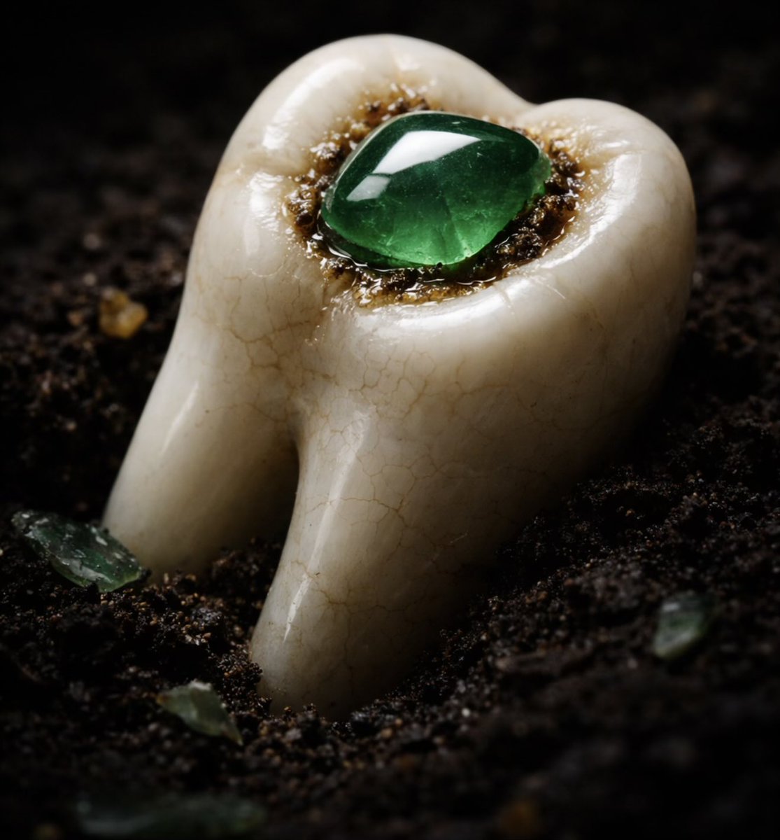 Mayan dentists drilled into living teeth 1,300 years ago. Not to fill a cavity. To set a jade stone. They used obsidian drill points. Shaped each gem individually to fit the hole.
