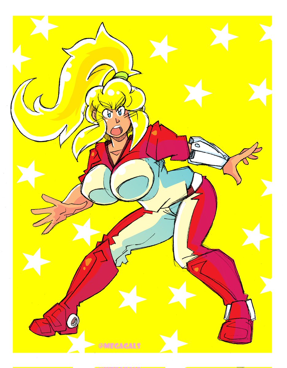 megagals's tweet image. Ruby Spears Roll, got extra time today, so I'm coloring some of my old sketches, finally. Might drop a few more today? Underappreciated megaman character 

#rockmanxdive #capcom #megamanxdive