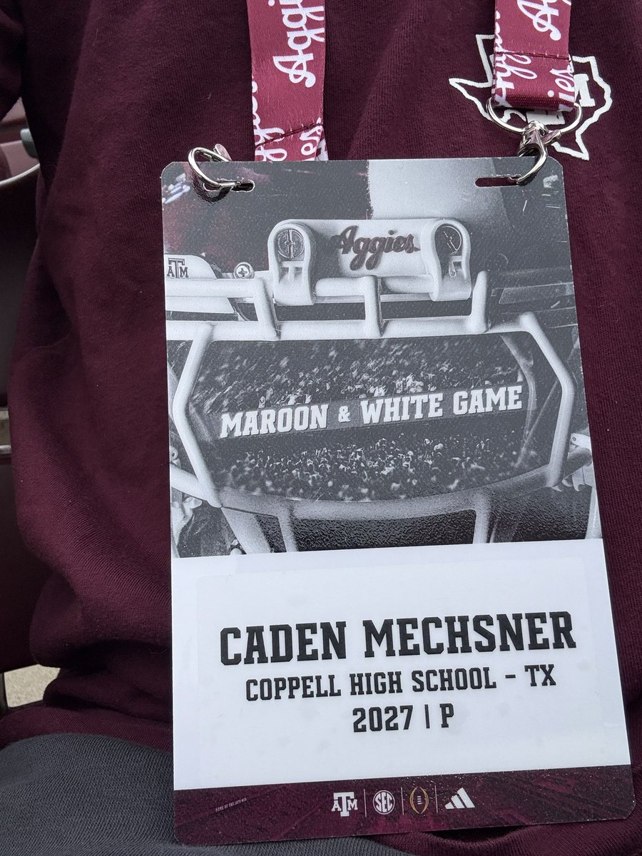 CadenMechsner's tweet photo. Had an incredible time watching the @AggieFootball spring game today! The culture and environment was awesome to experience in person! Extremely grateful to have received this opportunity! Can’t wait to be back in the summer!

@Coach_Dougherty 
@coppellfootball 
@HeathNaragon 
@CoachZGonzalez 
@Coach_AllenOh 
@keenan_kitchens 
@A_Wiley30