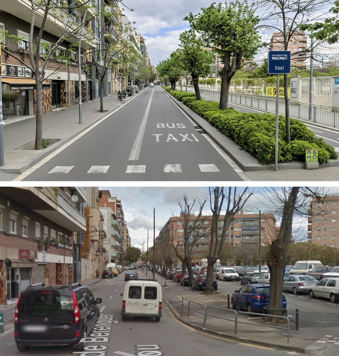 Terra_Futur's tweet image. Moltes coses han canviat en els darrers 10 anys a #Barcelona 
Carrer Berenguer de Palou (la Sagrera) Els cotxes ja no hi són 🤗