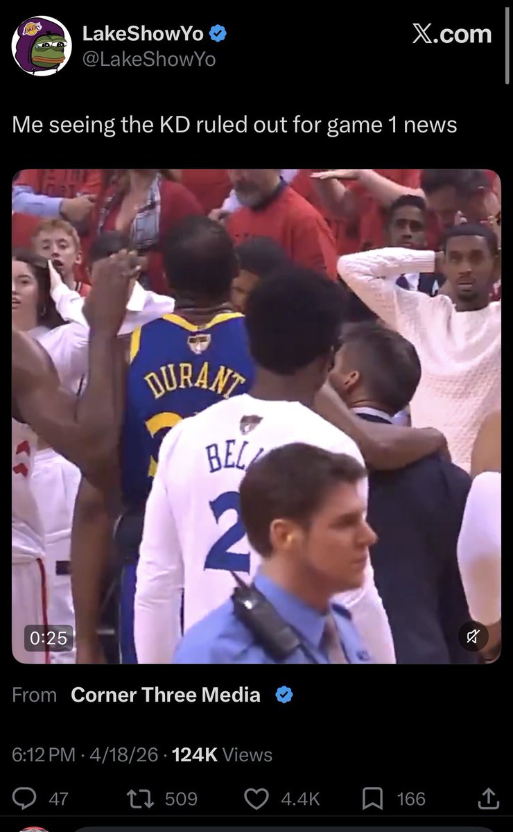 BiasedHouston's tweet image. The biggest Lakers account on this app is *literally* celebrating Kevin Durant being hurt.

I do not know why we are acting like there’s something wrong with preferring an easier matchup in the playoffs. That’s not unique to Rockets fans.