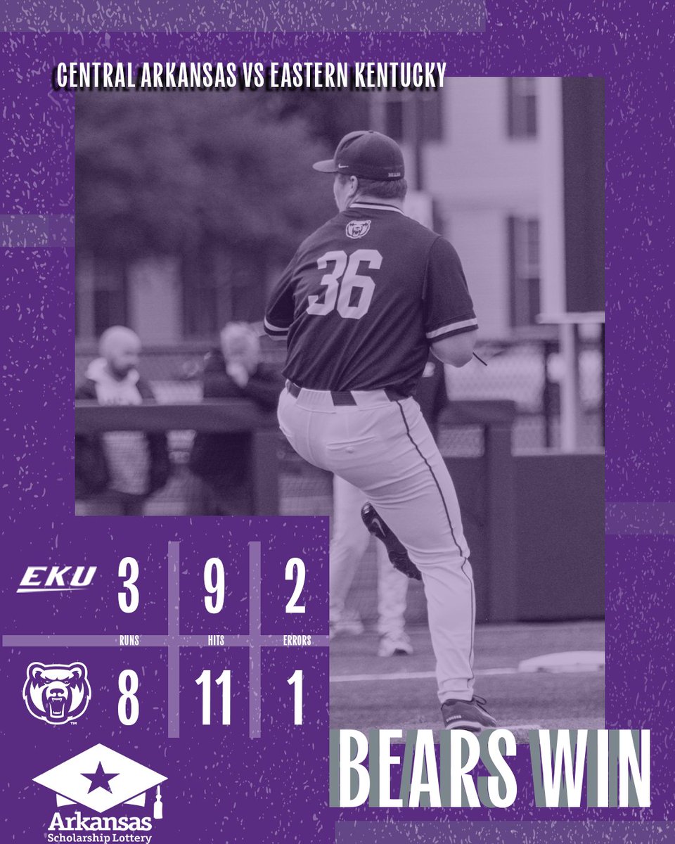 UCABearBaseball's tweet photo. Bears WIN Game 2! That's a series win and the Bears will go for the sweep tomorrow at 1 p.m.!

#BearClawsUp
#FightFinishFaith https://t.co/RDnyBjIOEl