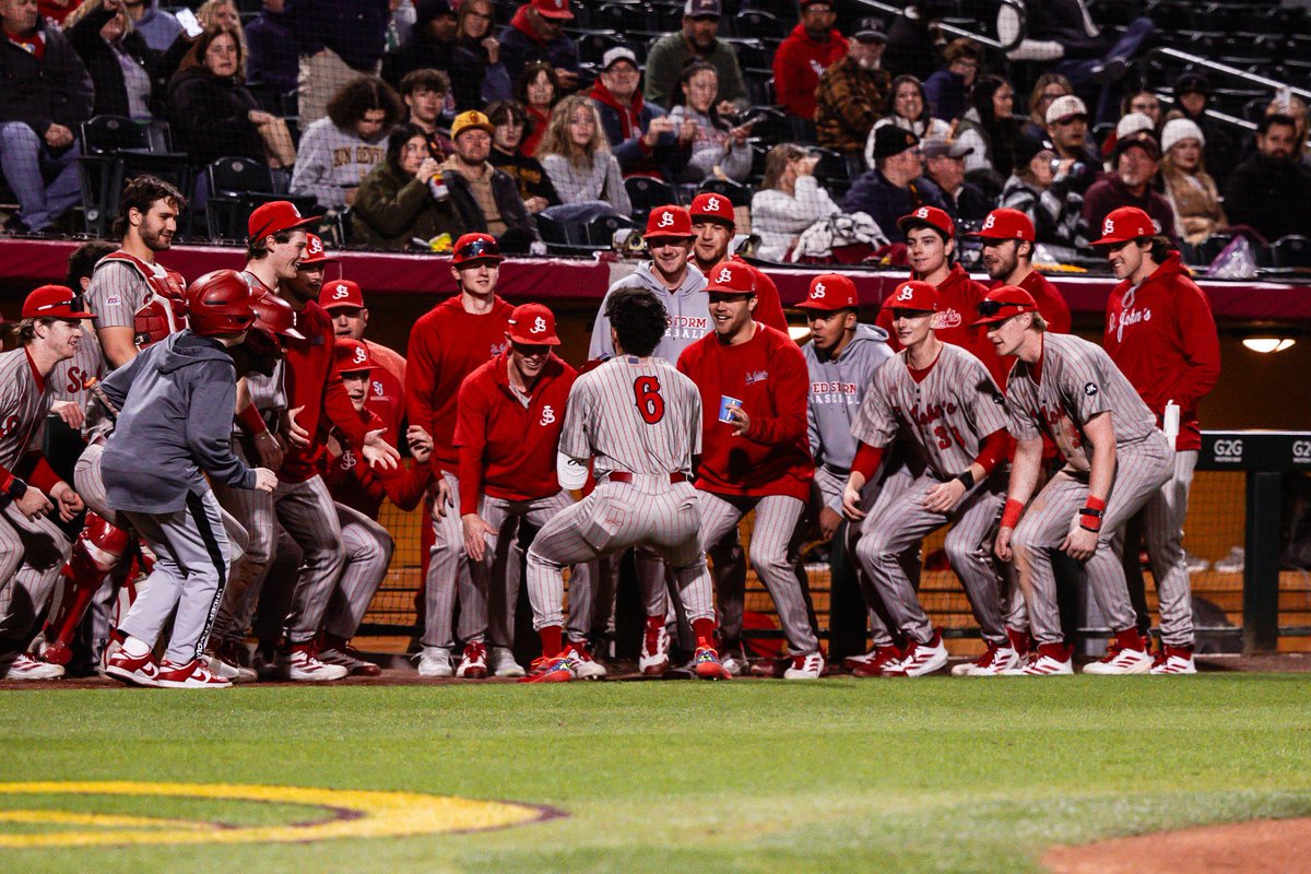 StJohnsBaseball's tweet image. The Red Storm split Saturday's DH and took the series victory over the Huskies!

📰 bit.ly/4tojAYi

#RedStorm | #EveryTrip