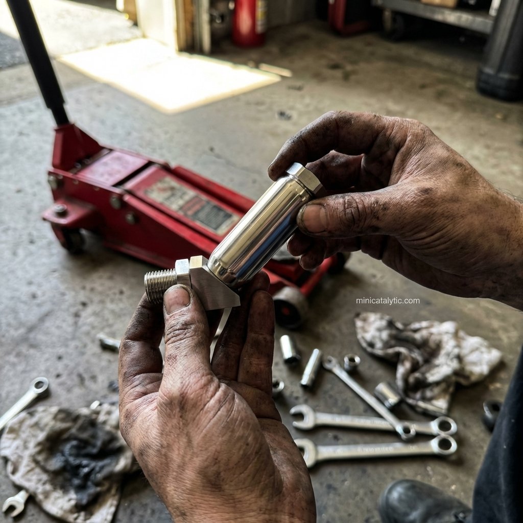 JarrettSchin's tweet image. Tired of the P0420 light after your exhaust mod? The 45° Pro O2 Sensor Spacer with a built-in mini cat is the ultimate low-effort, high-performance fix. No welding needed. #minicatalytic #carmods