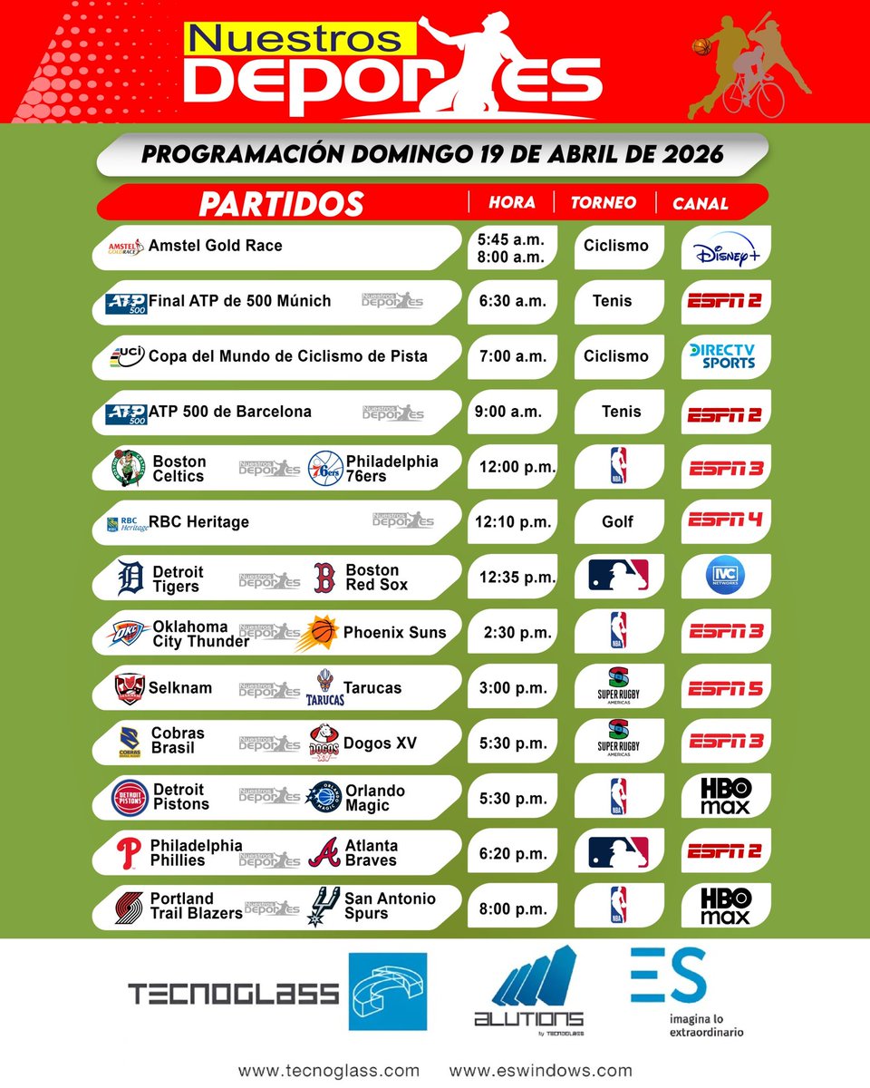 nuestrosdporte2's tweet image. #Programación deportiva del domingo