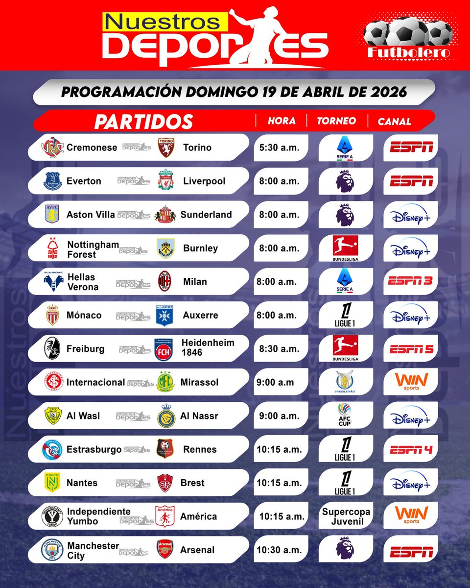 nuestrosdporte2's tweet image. #Programación deportiva del domingo