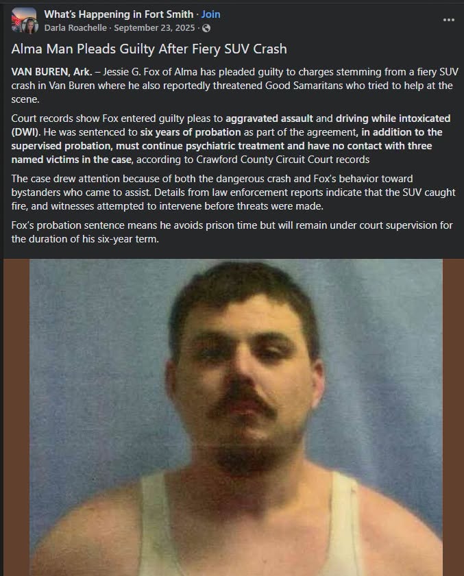 SnarkyMedia's tweet photo. #KlanWatch meet convicted felon klanfuck and kids soccer coach Jessie Glen Fox of Alma, AR.
He has a CWB tattoo on his left arm. The term "Crazy White Boy" is a phrase used generically by some small dick white supremacists to identify themselves. https://t.co/y6yUe97zd6