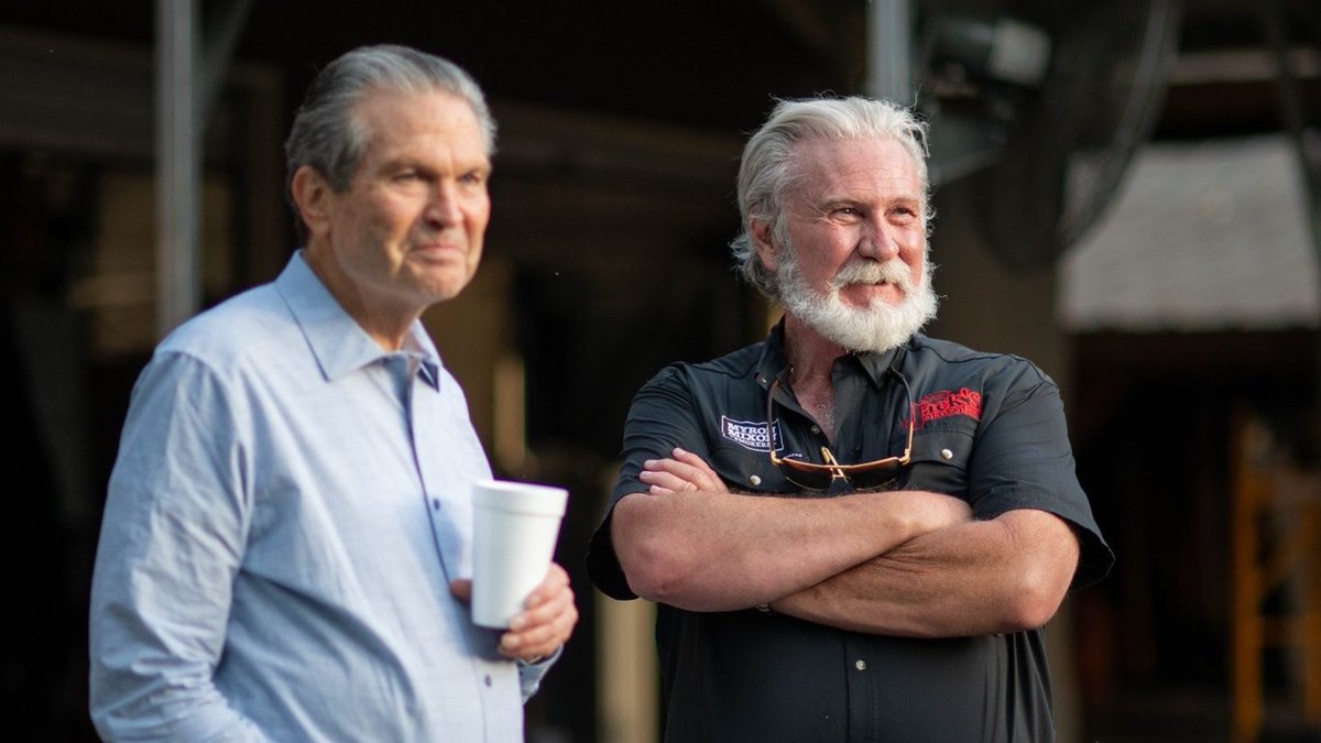 Just two dudes being dudes. 

<a href="/RickJacksonGA/">Rick Jackson</a> with the Winningest Man in BBQ, the GOAT <a href="/Lord_of_Q/">Myron Mixon</a>!