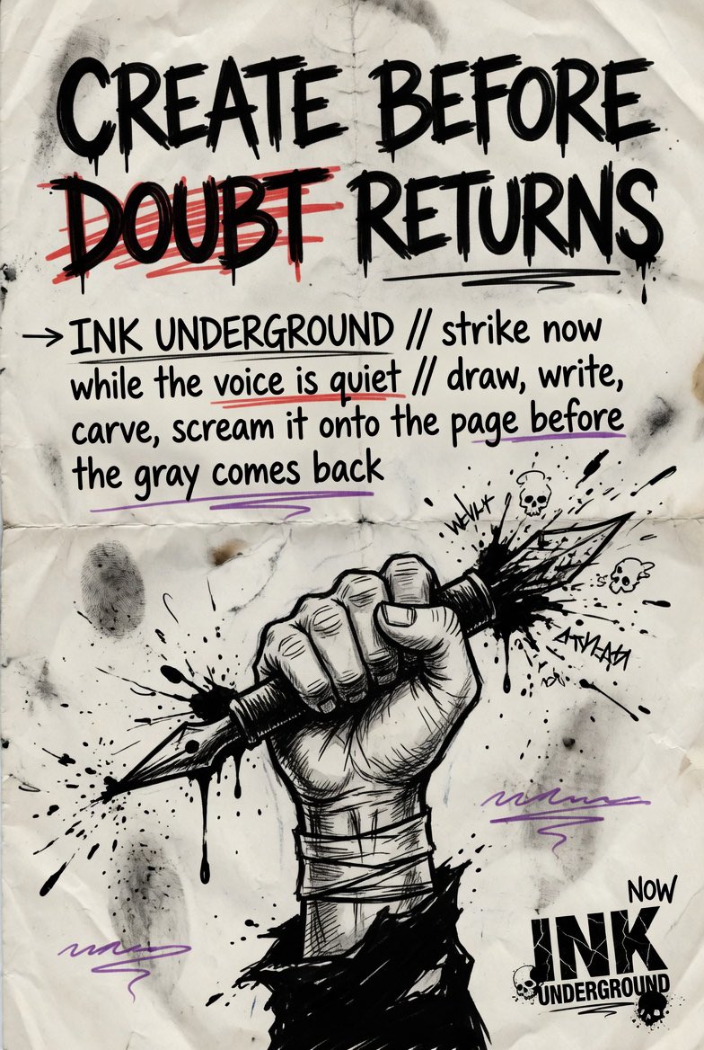 InkUnderNYC's tweet image. Create before hesitation catches up. 

#KeepCreating