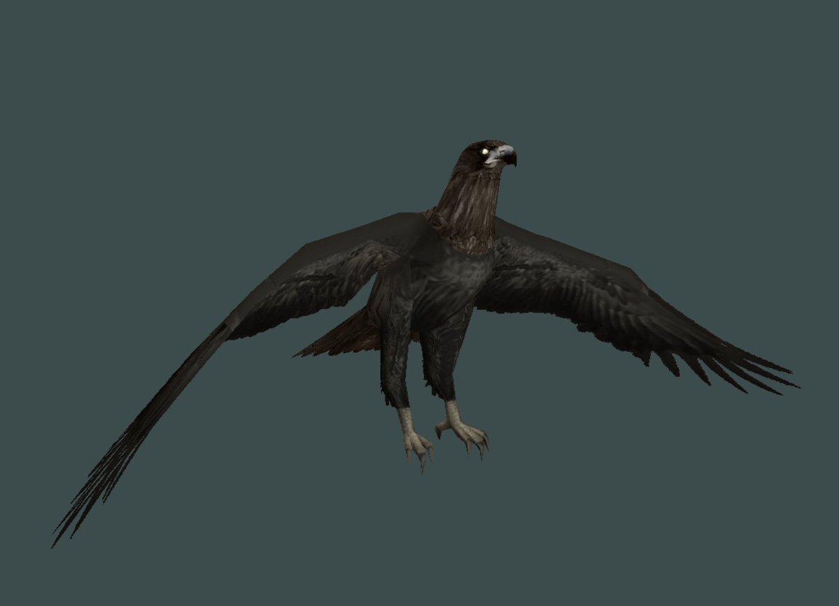 ShowinGrowin's tweet photo. Another popular creature from RRR is the of course the eagle.

The eagle was actually already sort of exaggerated. So what we did was exaggerated the parts that weren't already.

Alongside some general texture tweaks, the eagle was given a larger beak and larger toonish eyes. https://t.co/yMArfgUKDs