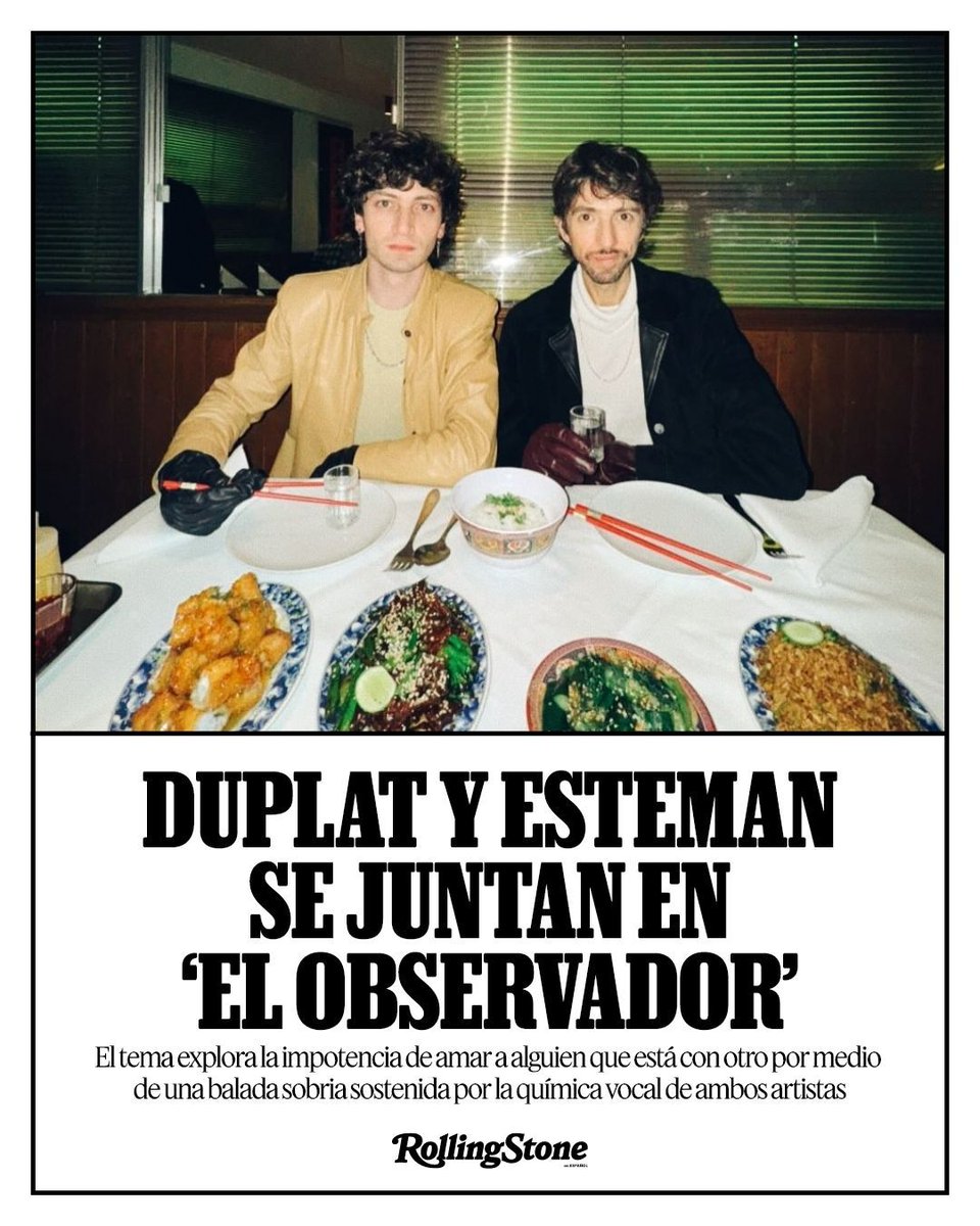 RollingStoneCol's tweet image. Duplat y Esteman lanzan ‘El observador’, una balada sobre amar a alguien que está con otro. Lee la nota completa 🔗📲

es.rollingstone.com/duplat-y-estem…

#RollingStoneEnEspañol #RollingStone #Pop #Duplat #Esteman #Música
