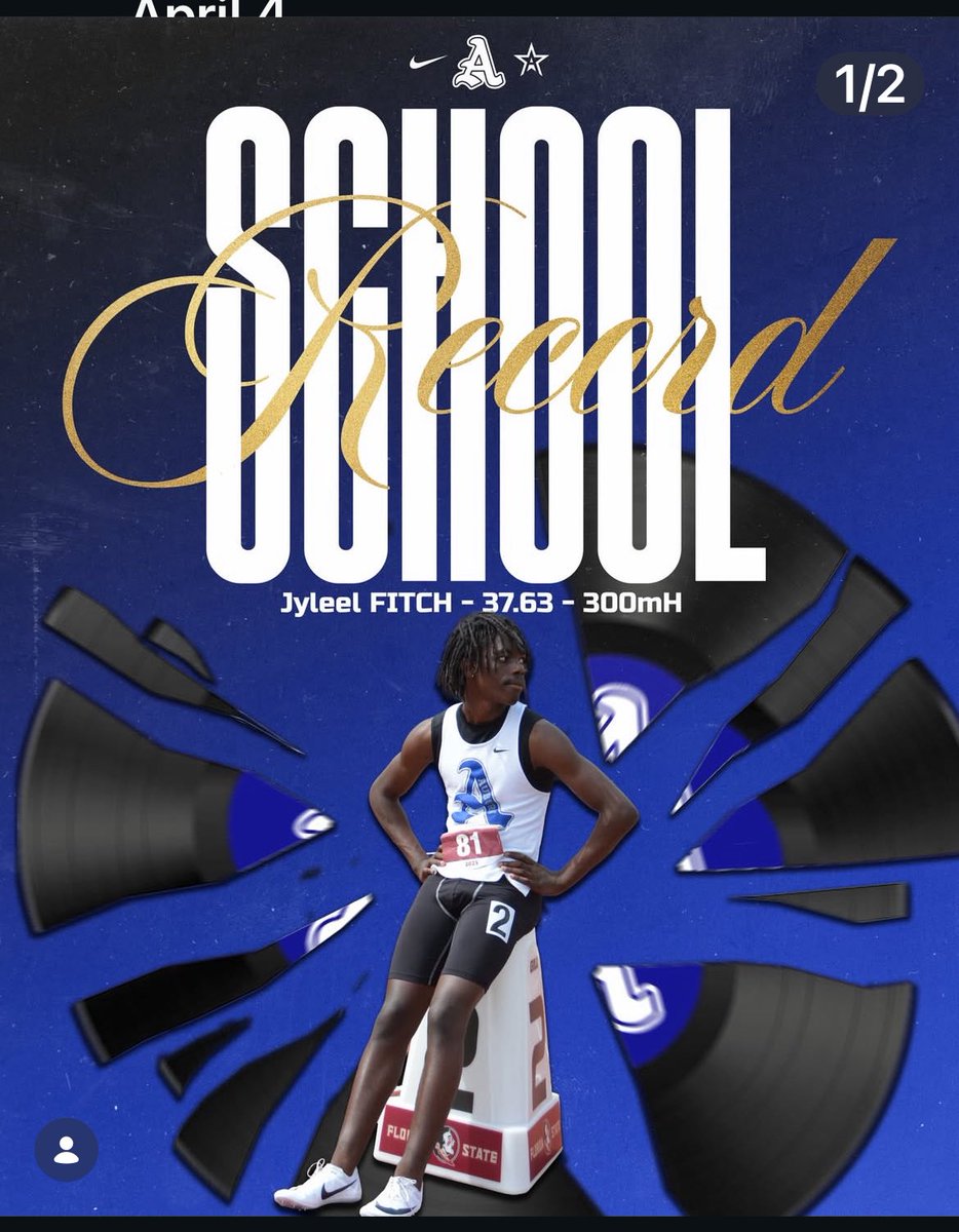 AuburnXCTrack's tweet photo. AHS Track &amp; Fieid Shatter Updates! Congratulations Jyleel 
@FitchJyleel 
Claws Up! 🐾 https://t.co/xPaycB2Mgk