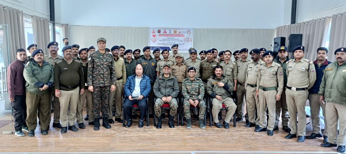 BROindia's tweet image. #BROIndia 
#DonateBlood
#ZiroLowerSubansiri #DutyAboveSelf

🩸Saving lives, one unit at a time! 🩸
Project Arunank@BRO successfully organised a blood donation camp in collaboration with Gyati Takka General Hospital, Ziro.
A heartfelt salute to our BRO personnel for their
