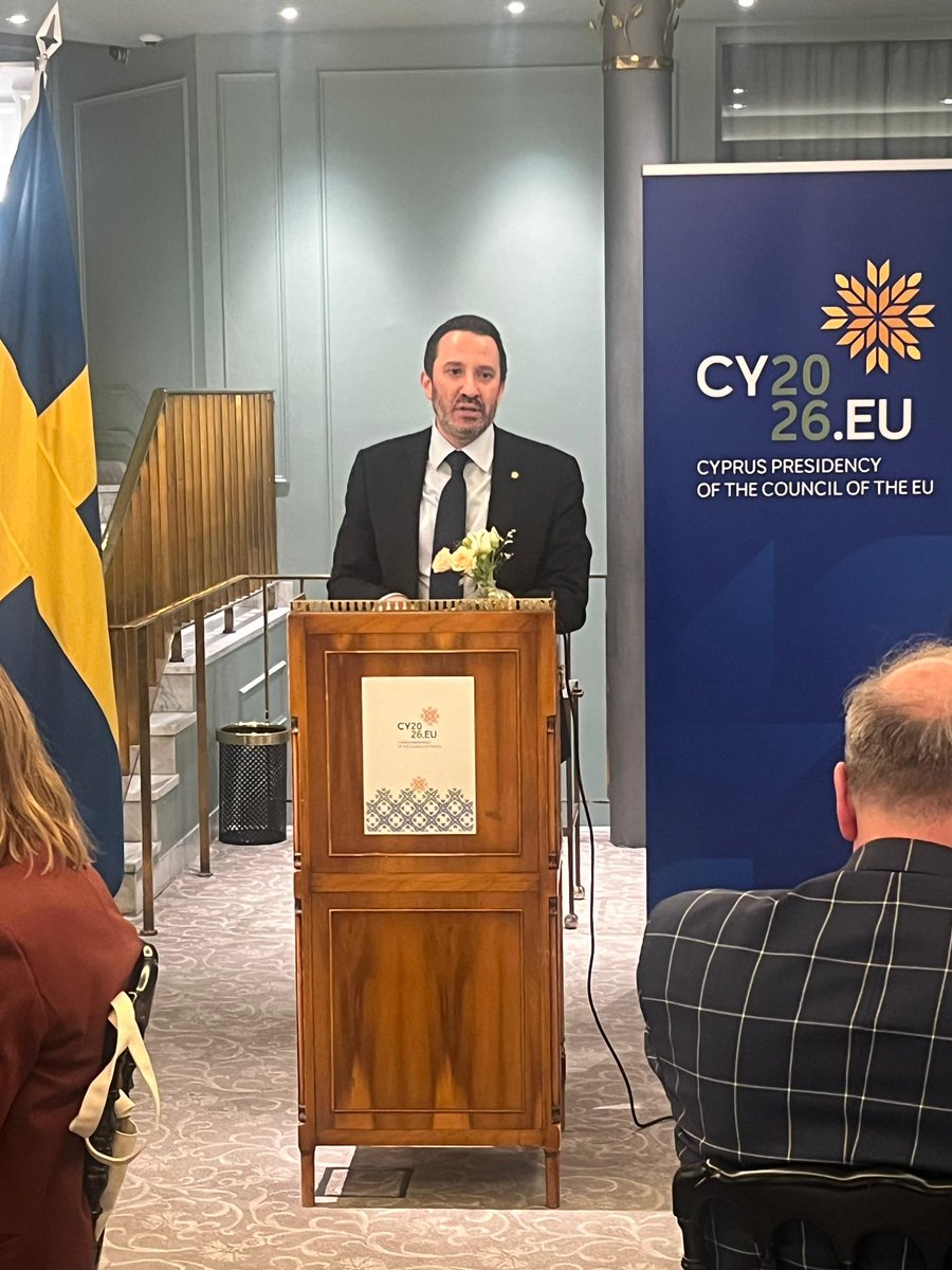 solonsavva's tweet photo. Pleasure to host the 2nd EU HoMs meeting of @CY2026EU 🇪🇺Presidency in Stockholm with 🇸🇪FM @MariaStenergard. Grateful to the Minister for an insightful briefing &amp; discussion on main 🇸🇪foreign policy priorities, incl. Ukraine, Middle East, EU security &amp; defence &amp; transatlantic ties https://t.co/87BbofKsRs