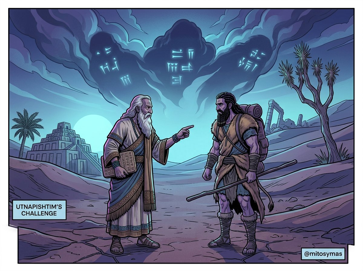 mitosYmas's tweet image. ¿Quieres vencer a la muerte? Primero intenta vencer a su hermano menor: el sueño. Esa fue la prueba que el inmortal Utnapishtim le propuso a Gilgamesh hace 4.000 años. Abro #hilo. 🧵👇