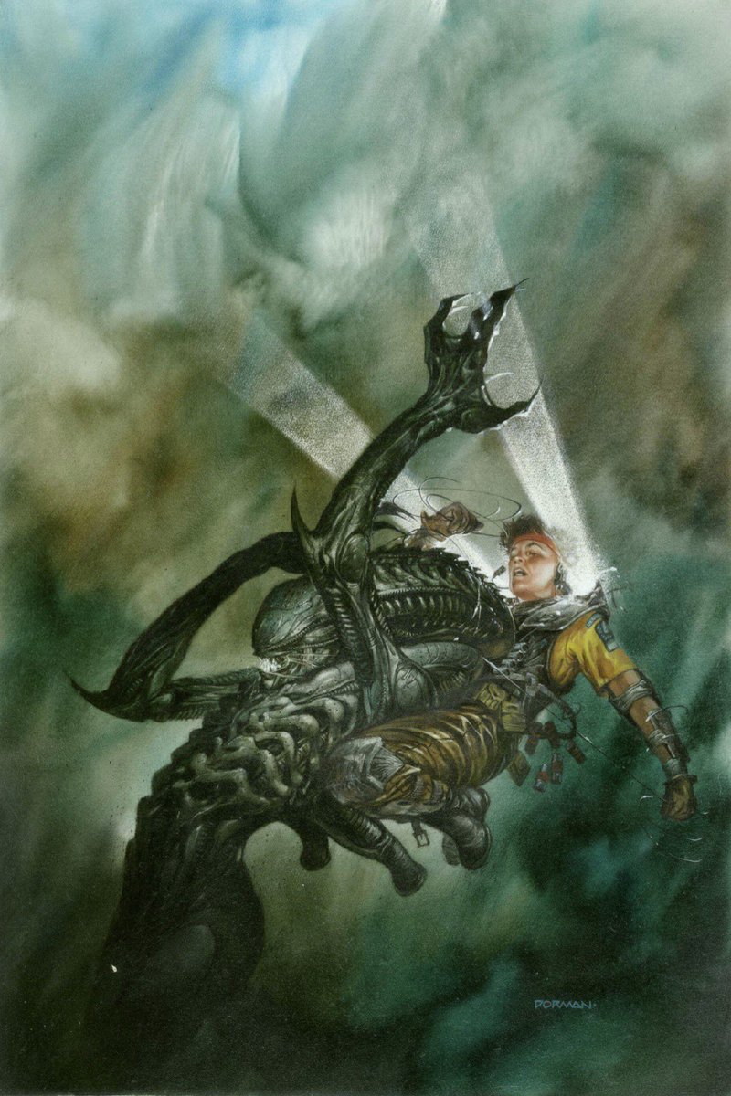 Art by Dave Dorman for the graphic novel Aliens: Tribes, written by Steven Bissette (Dark Horse, 1992)