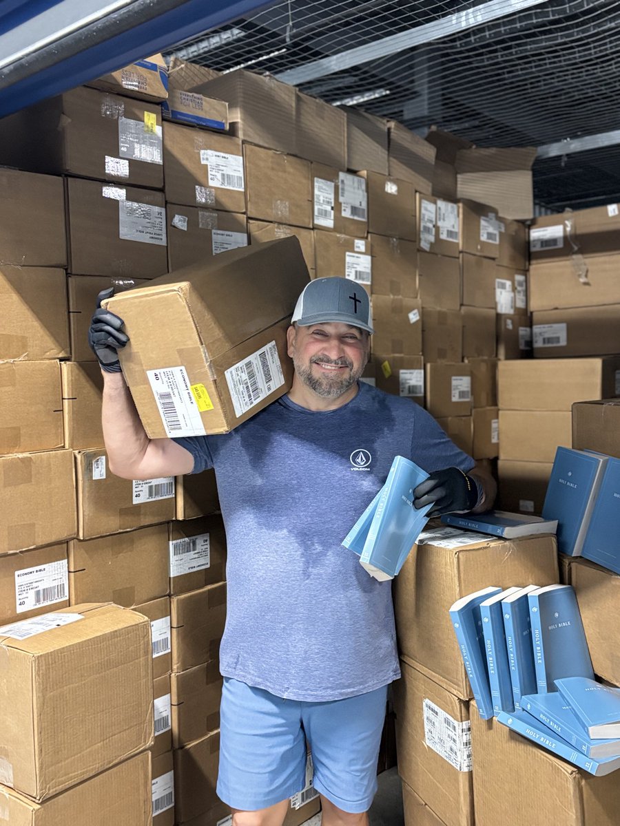 FightofFaith's tweet photo. Stacking Bibles for Jesus in the Fight of Faith warehouse today.

These Bibles will change the lives of hundreds of Prison inmates. 

All glory to Jesus our Lord. https://t.co/iqRiIHDsGL