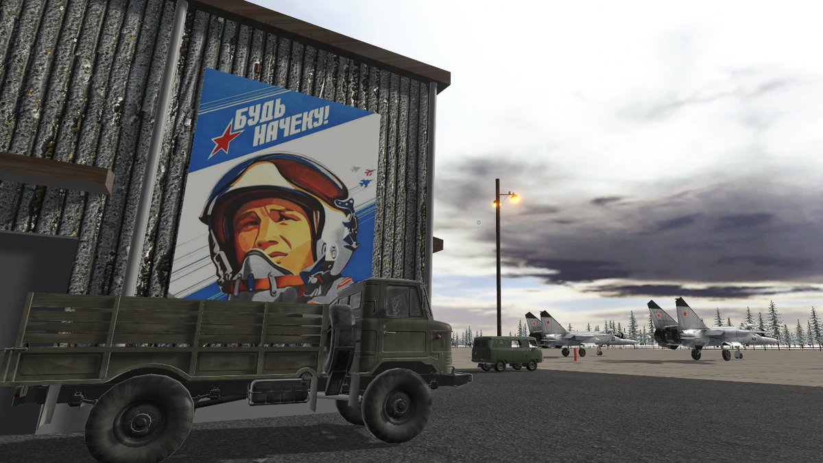 Kirishima_VRC's tweet photo. 70年代のソ連航空基地を再現したワールド「Nose Island 70´s」をコミュニティラボに公開しました、Mig-25やMig-21などで飛行できます。

URLはリプ欄にて https://t.co/CLw2JXo46N