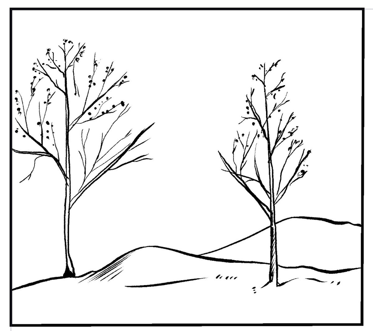 真剣に背景描こうとしてるけど、どう見ても心理テストの木を描くやつになる。入院したい。