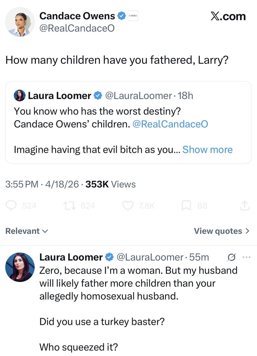 catturd2's tweet image. Laura Loomer is absolutely spanking Candace Owens and I’m loving every minute of it 😂