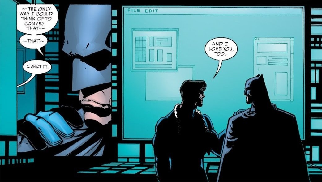 dadhusbanded's tweet photo. thinking about how intense and deep dick's feeling and emotion is when it comes to bruce :( https://t.co/MArSLVS7jA
