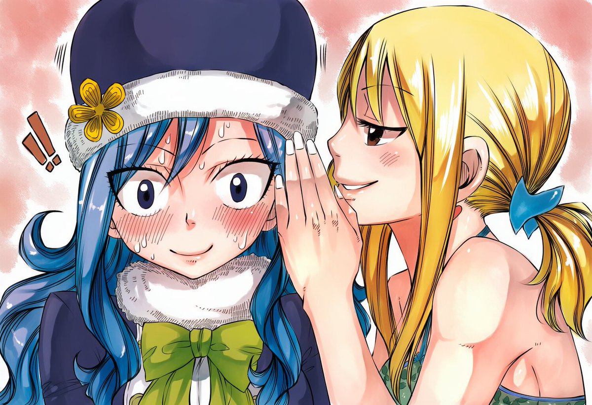 "Lucy-san was shearing her experience in bed with natsu-san, it was crazy and kinky the stuff they do, juvia hoping to do it with someone~"

//random tag