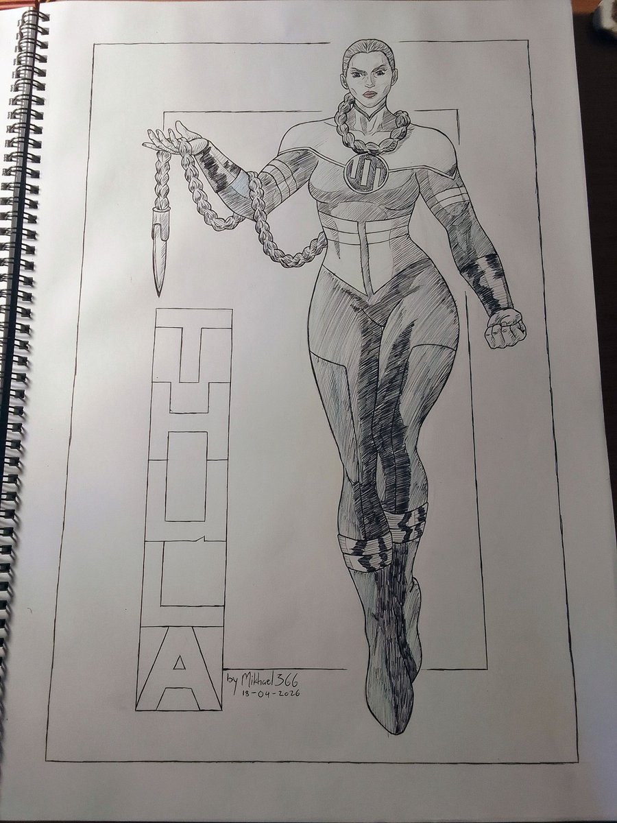 Mikhael366's tweet image. Thula.
One of my favourite Invincible characters. I went with the uniform she wears in the comic because it has more personality.

PS: My pen work is a bit iffy on this one.

#Invincible #Thula #FanArt