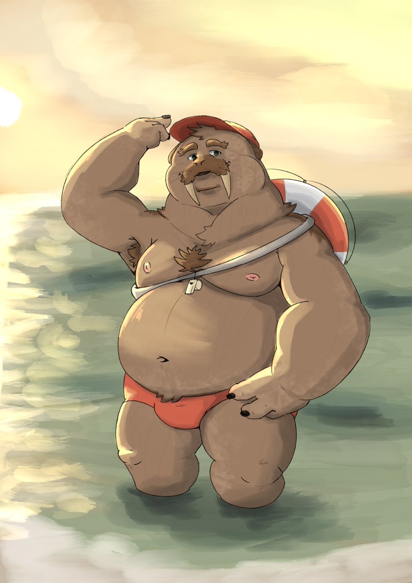 HenriqueCS_0901's tweet image. Finally finished this lifeguard walrus, Marlow.
Old sketch I decided to bring to life.
What do you think?

•—————🌊——————•

#FurryArt #Anthro #CharacterDesign #DigitalArt #OC
