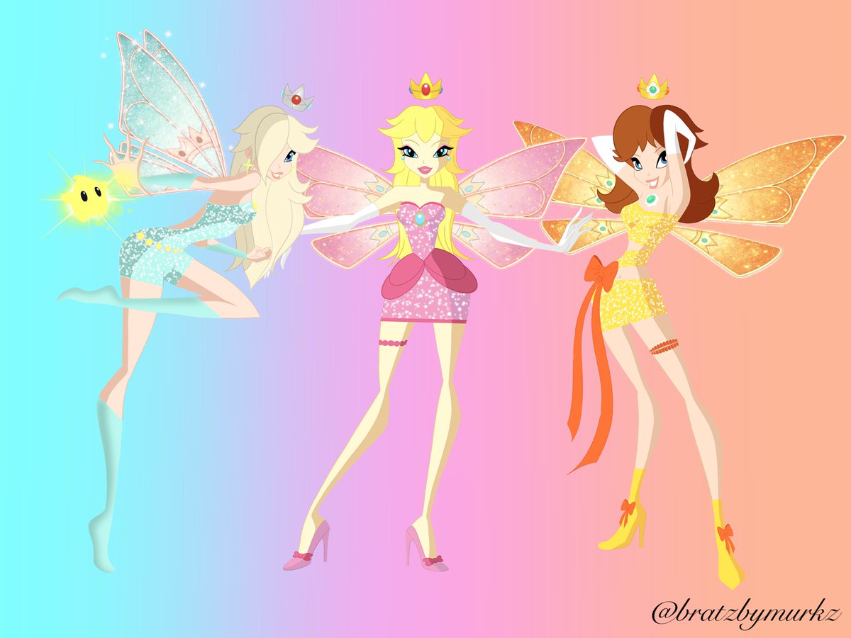 bratzbymurkz's tweet image. Mario princesses as Winx fairies 🌼🍄🌟 
#winx #winxprincess #marioprincesses