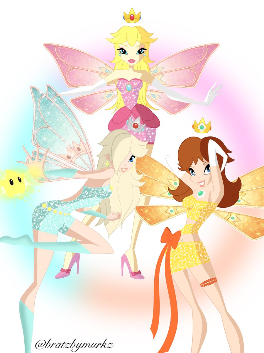 bratzbymurkz's tweet image. Mario princesses as Winx fairies 🌼🍄🌟 
#winx #winxprincess #marioprincesses