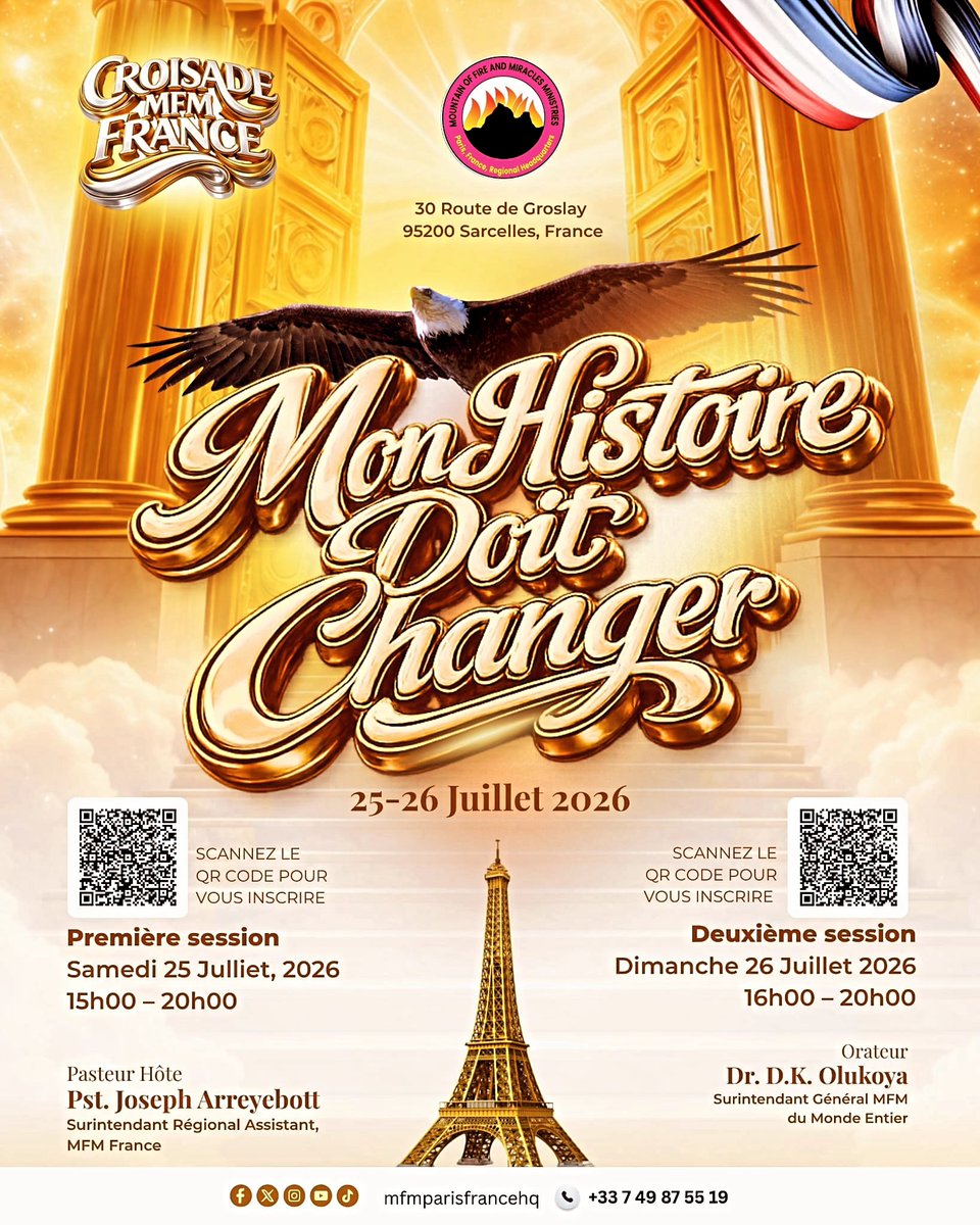 MFMPARISANNEXE1's tweet image. 🔥Croisade MFM France  2026 avec Dr D.K Olukoya 

🪇Job 14:9 LSG Il reverdit à l'approche de l'eau, Il pousse des branches comme une jeune plante.
 @REAL_DKOLUKOYA  @shadeolukoya
 #MFM
#DkOlukoya
#MFMParisFranceHQ 
#MFMFranceCrusade2026 
#MonHistoiredoitchanger