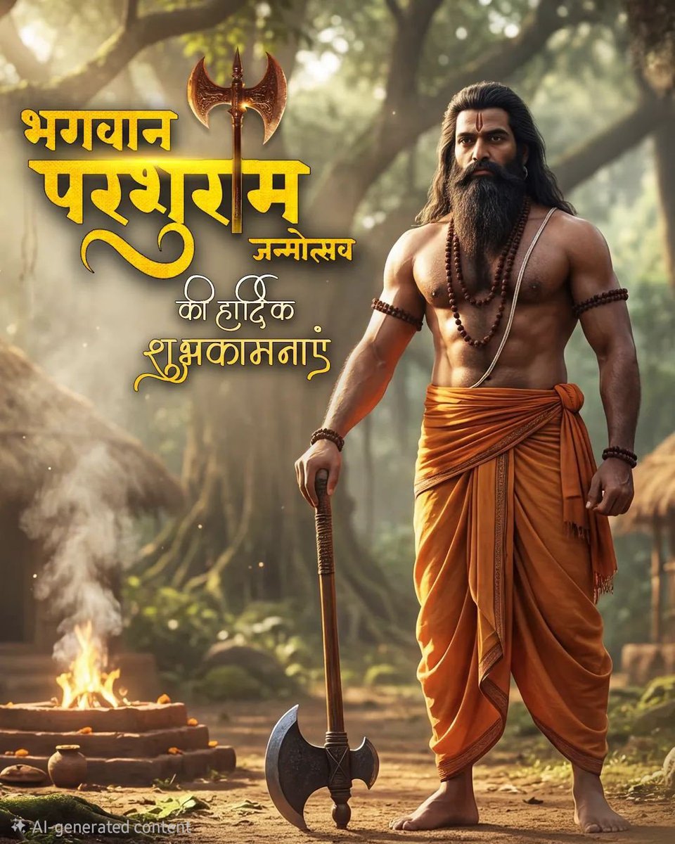 iamhimanshu12_'s tweet image. भगवान विष्णु के 'आवेशावतार', भक्ति, शक्ति एवं विद्वता के शाश्वत प्रतीक, भगवान श्री परशुराम जी के जन्मोत्सव पर देश वासियों को हार्दिक शुभकामनाएं!

अपने ज्ञान, शौर्य व तपोबल से न्याय की स्थापना करने वाले भगवान परशुराम को नमन!
#parshuram_janmotsav #today
