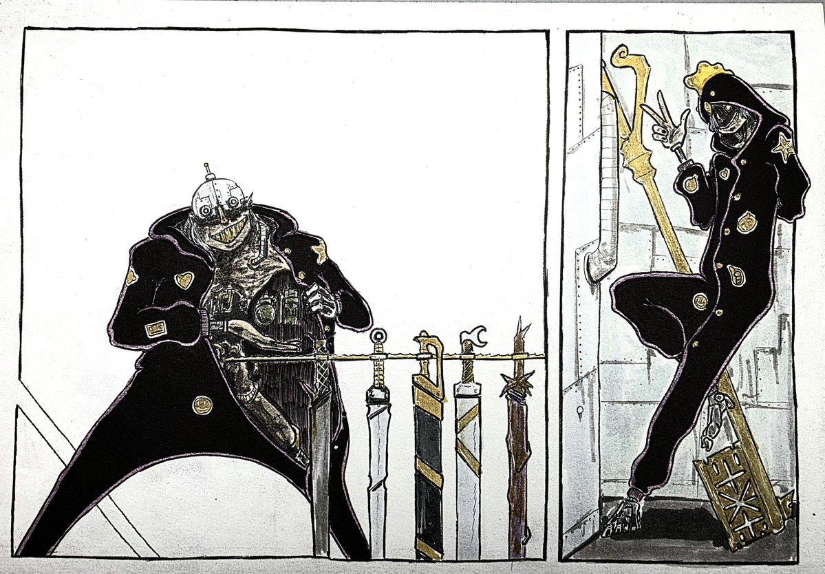 Crulloxon's tweet image. Merchant Buybot Maggot 
#oc #characterdesign #cyborg