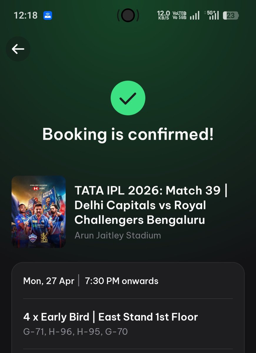 dude_humour's tweet photo. Anyone wants 2 east stand 1st floor tickets for dc vs rcb 27th April?
#tickets
#ticket 
#delhi 
#ipl 
#district https://t.co/b79mZrbjlt