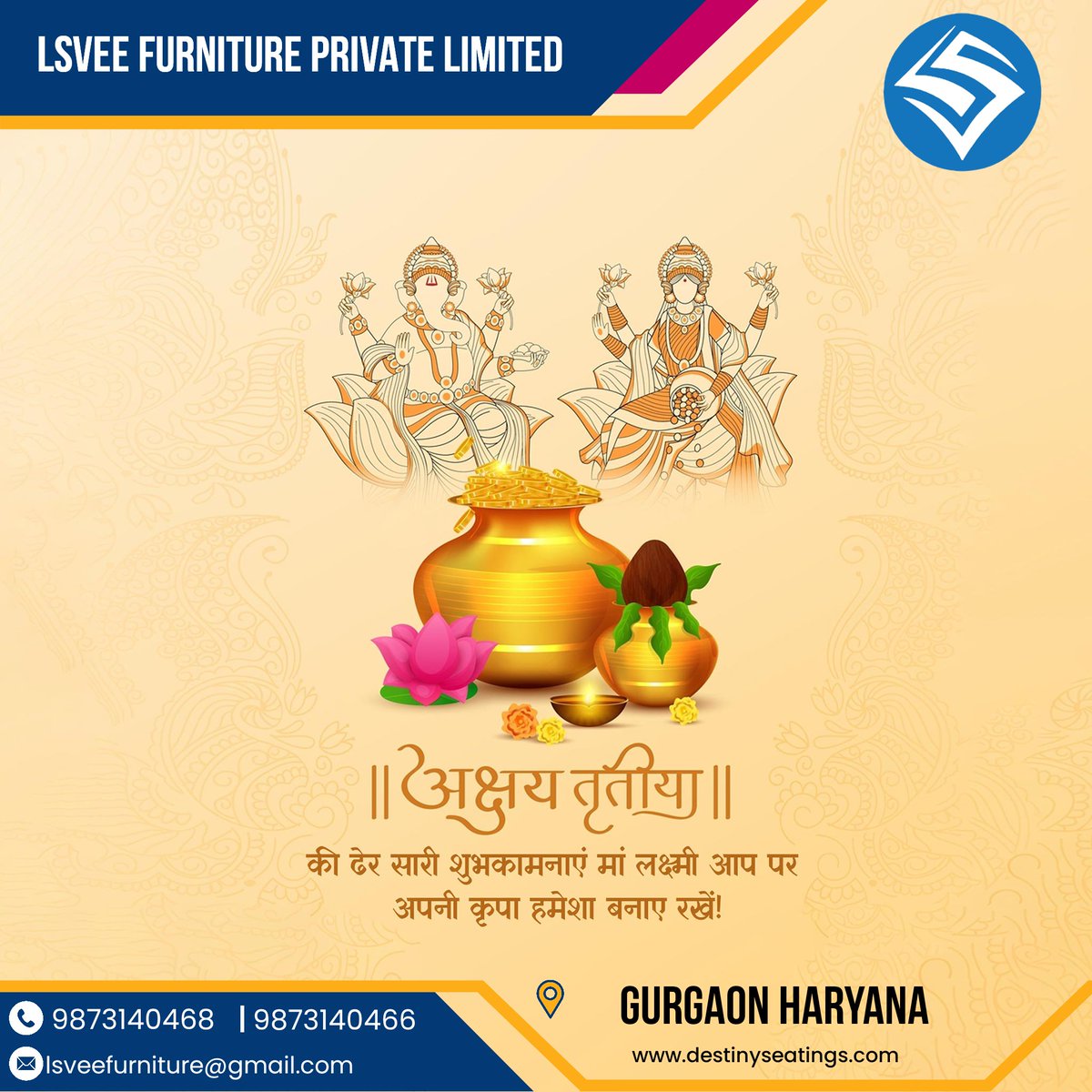 lsveefurniture's tweet photo. May this  bring endless prosperity, success, and new beginnings to you and your loved ones.🙏🏻
Invest in positivity, grow your dreams, and let abundance flow—today and always.✨
#AkshayaTritiya 
#Prosperity 
#NewBeginnings 
#Growth 
#Success 
#FestiveVibes https://t.co/2PKmHcETQj