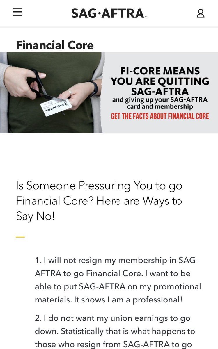 wegrospiritual's tweet image. Holy fuck, this is legit #propaganda lmao.

From the research I've done, you can work in both union and non-union productions as a fi-core member.

The way this is framed makes it sound like it's akin to bein blacklisted.

Sure, you make less on union movies and shows or video